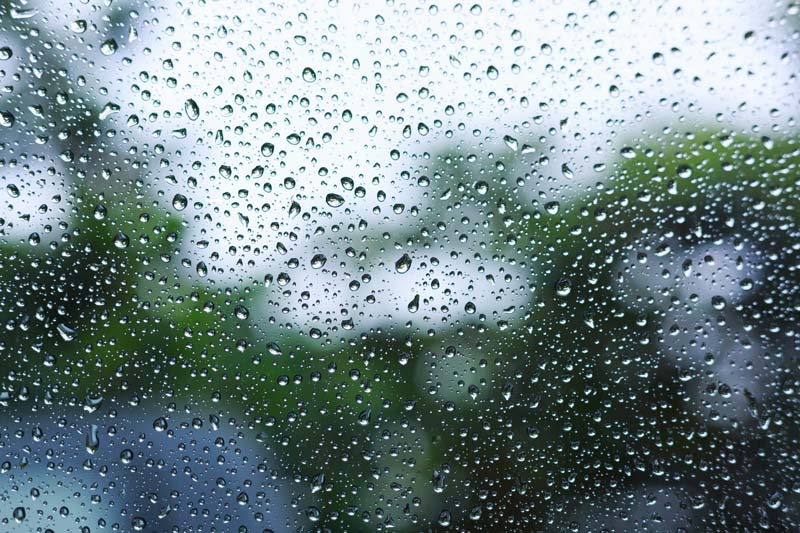 Water Rain Drop On Glass Window